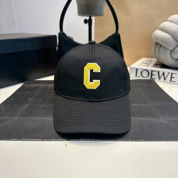 replica,repliche,fake,1:1,earrings,bracelet,ring,jewelry Ultimo modello di cappellino da baseball CELINE con logo C ricamato (1R1YRY)