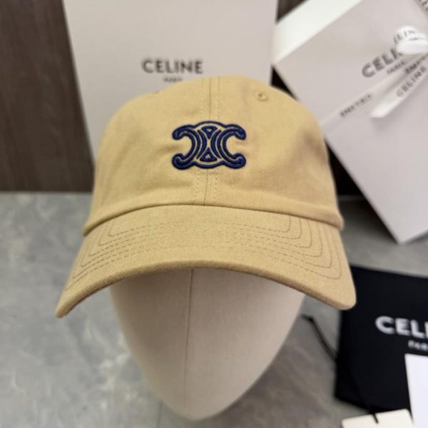 replica,repliche,fake,1:1,earrings,bracelet,ring,jewelry Cappello originale CELINE personalizzato con logo Triomphe doppia C ricamato (5TM4VV)