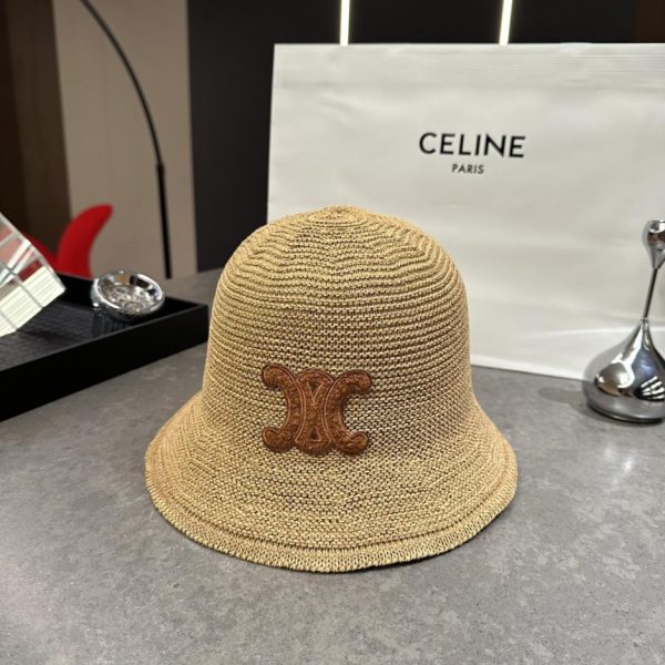 replica,repliche,fake,1:1,earrings,bracelet,ring,jewelry Nuovo cappello a secchiello in maglia di Celine, circonferenza della testa 57 cm (QWK136)