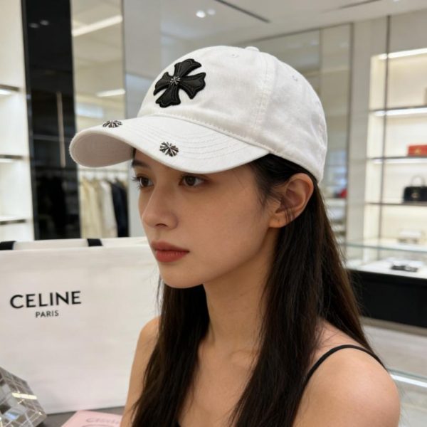 replica,repliche,fake,1:1,earrings,bracelet,ring,jewelry Cappellino da baseball Chrome Hearts con croce effetto invecchiato (X8E2H3)