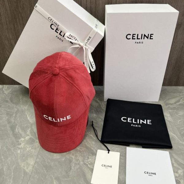 replica,repliche,fake,1:1,earrings,bracelet,ring,jewelry Cappellino da baseball CELINE originale in velluto di cotone personalizzato con applicazione logo (O7E9OH) – Stesso stile del sito ufficiale