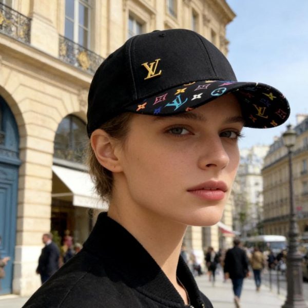 replica,repliche,fake,1:1,earrings,bracelet,ring,jewelry Cappellino da baseball LV con monogramma colorato e logo in metallo, ultimo modello disponibile in boutique (YVVMR7)