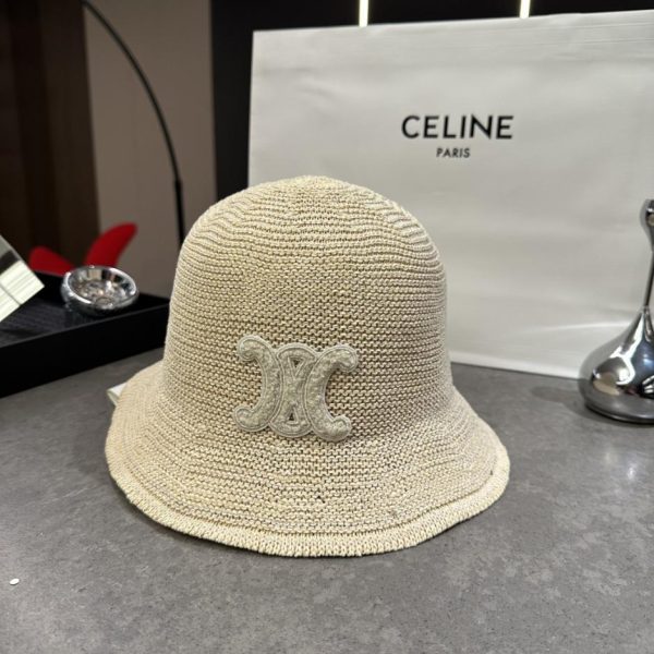 replica,repliche,fake,1:1,earrings,bracelet,ring,jewelry Nuovo cappello a secchiello in maglia di Celine, circonferenza della testa 57 cm (5S0LZU)