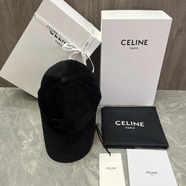 replica,repliche,fake,1:1,earrings,bracelet,ring,jewelry Cappellino da baseball CELINE originale in velluto di cotone personalizzato con applicazione logo (0DE2V6) – Stesso stile del sito ufficiale