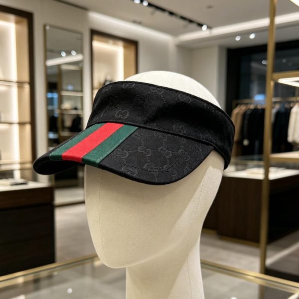replica,repliche,fake,1:1,earrings,bracelet,ring,jewelry Visiera classica Gucci con nastro rosso e verde (KRGBMU)