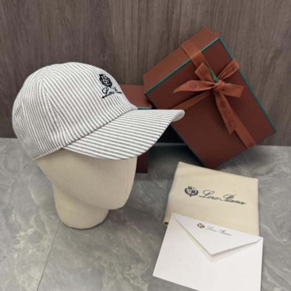 replica,repliche,fake,1:1,earrings,bracelet,ring,jewelry Cappellino da baseball a righe Loro Piana Storm System (BNVI9S)