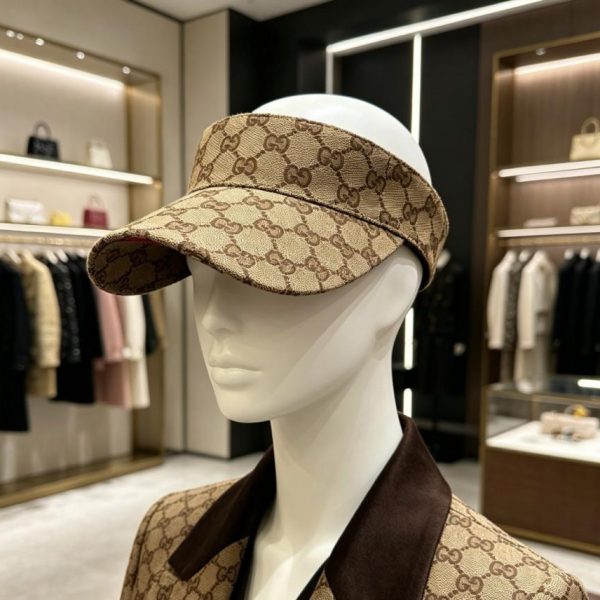 replica,repliche,fake,1:1,earrings,bracelet,ring,jewelry Cappello da sole con visiera Gucci classico con monogramma (ZD9IME)