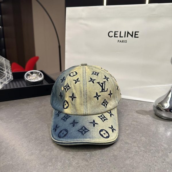 replica,repliche,fake,1:1,earrings,bracelet,ring,jewelry Cappellino da baseball in denim effetto invecchiato Louis Vuitton (YAJYNX)