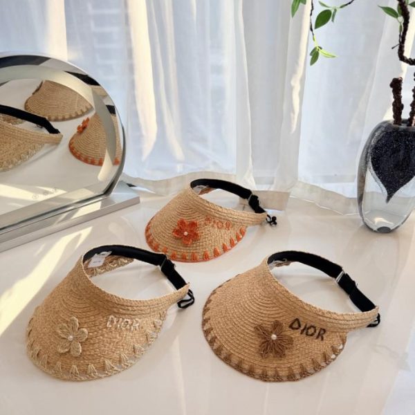 replica,repliche,fake,1:1,earrings,bracelet,ring,jewelry Cappello aperto in rafia DIOR (7DLQFI)