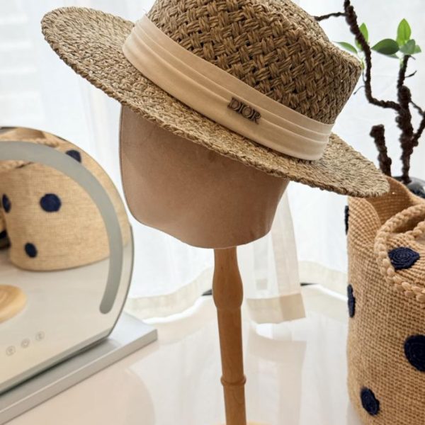 replica,repliche,fake,1:1,earrings,bracelet,ring,jewelry Cappello da sole in paglia DIOR (VYQ927)