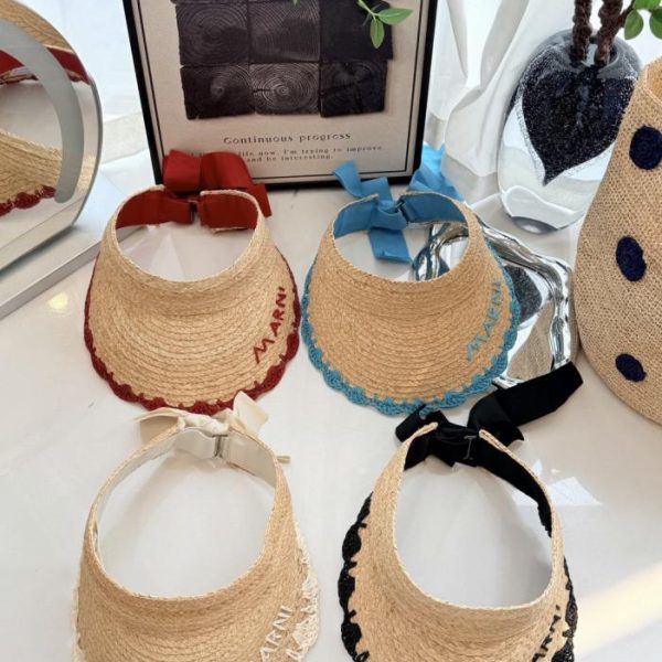 replica,repliche,fake,1:1,earrings,bracelet,ring,jewelry Berretto con visiera in rafia stile Marni (GX14JE)