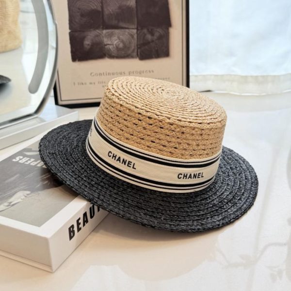 replica,repliche,fake,1:1,earrings,bracelet,ring,jewelry Cappello piatto in rafia Chanel (5VV2KD)