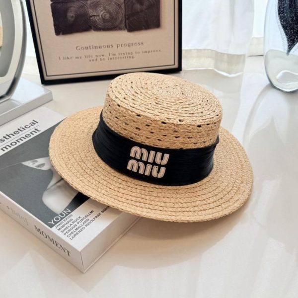 replica,repliche,fake,1:1,earrings,bracelet,ring,jewelry Cappello piatto in rafia MiuMiu (39DIV7)