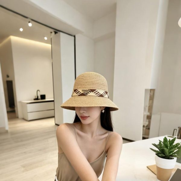 replica,repliche,fake,1:1,earrings,bracelet,ring,jewelry Cappello Prada in rafia intrecciata, realizzato in rafia naturale (919XUO)