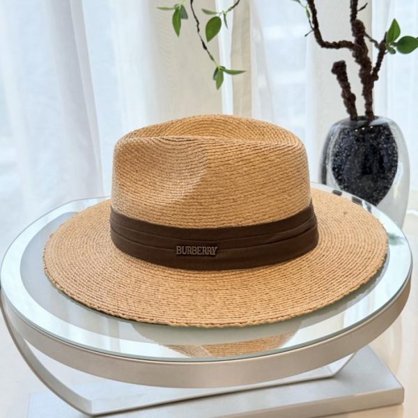replica,repliche,fake,1:1,earrings,bracelet,ring,jewelry Cappello Panaman Burberry, cappello da sole in paglia di rafia intrecciata al 100% (7BLLD5)
