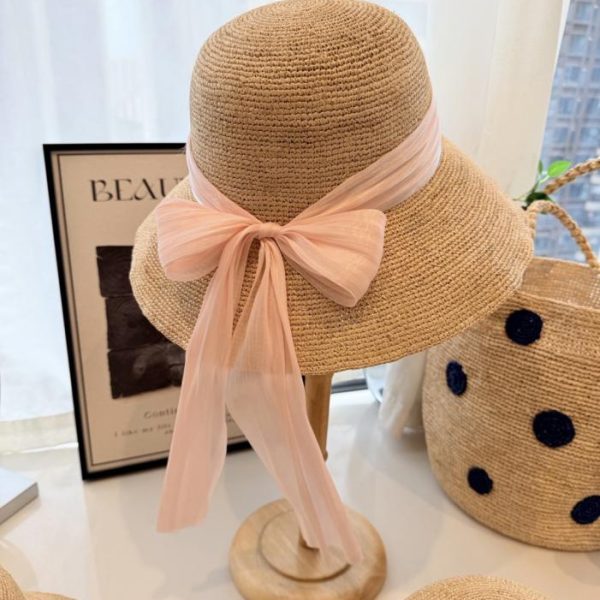replica,repliche,fake,1:1,earrings,bracelet,ring,jewelry Cappello a tesa larga CELINE in rafia intrecciata a mano (5 cm) NUOVO CON SCATOLA