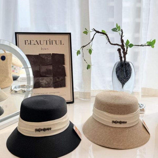 replica,repliche,fake,1:1,earrings,bracelet,ring,jewelry Cappello da pescatore di paglia Saint Laurent (ODWQX2)