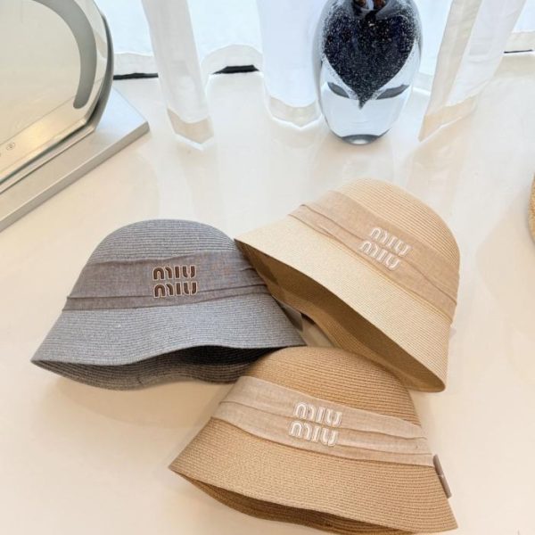 replica,repliche,fake,1:1,earrings,bracelet,ring,jewelry Cappello da pescatore intrecciato Miu Miu (8K8BEV)