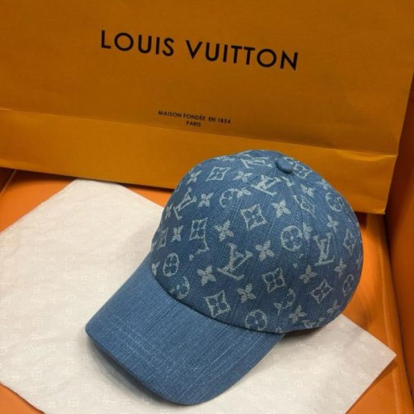 replica,repliche,fake,1:1,earrings,bracelet,ring,jewelry Cappello a secchiello/berretto da baseball in denim con monogramma Louis Vuitton (I72WT5)