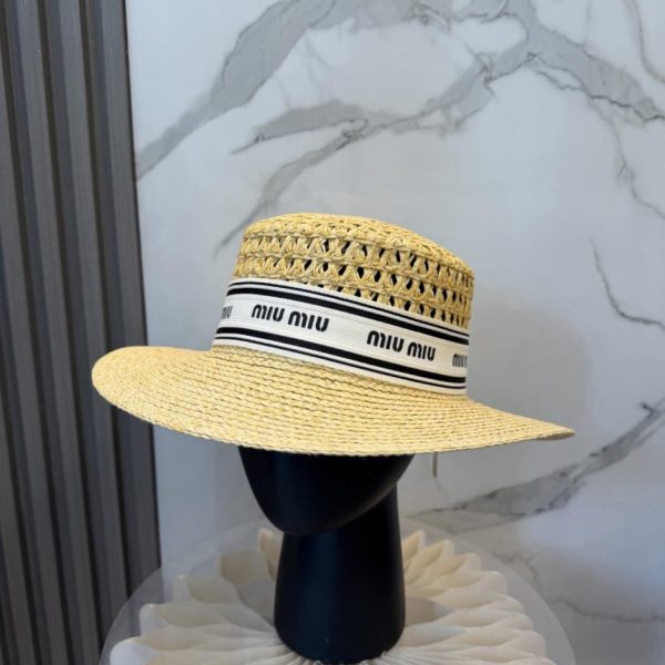 replica,repliche,fake,1:1,earrings,bracelet,ring,jewelry Cappello di paglia a tesa piatta MIUMIU (4QJ1ZU)