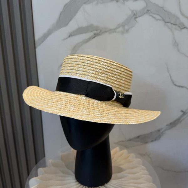 replica,repliche,fake,1:1,earrings,bracelet,ring,jewelry Cappello piatto ufficiale CHANEL, in paglia (EUI9RY)