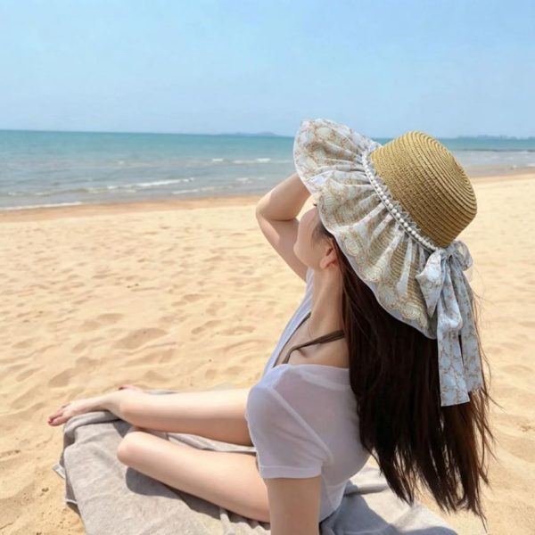 replica,repliche,fake,1:1,earrings,bracelet,ring,jewelry Cappello da spiaggia originale MIUMIU con tesa larga (Z4NZQO)