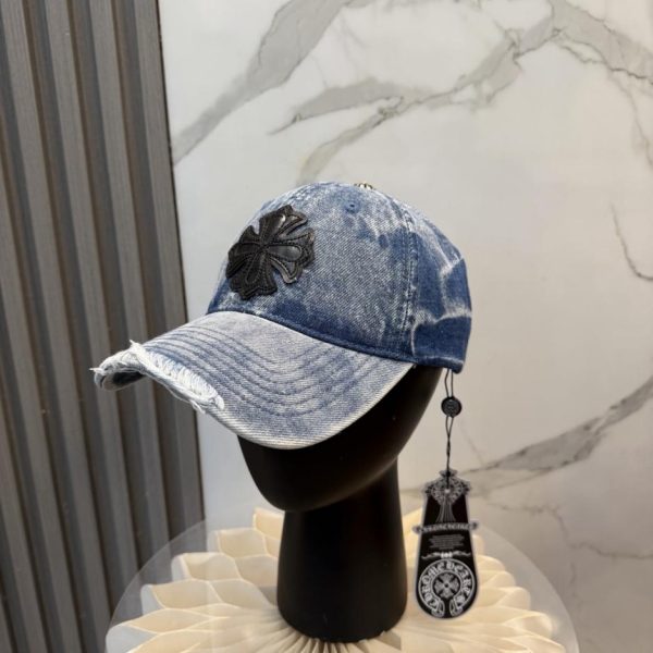 replica,repliche,fake,1:1,earrings,bracelet,ring,jewelry Nuovo cappellino da baseball Chrome Hearts in denim lavato di alta qualità (taglia 5R)