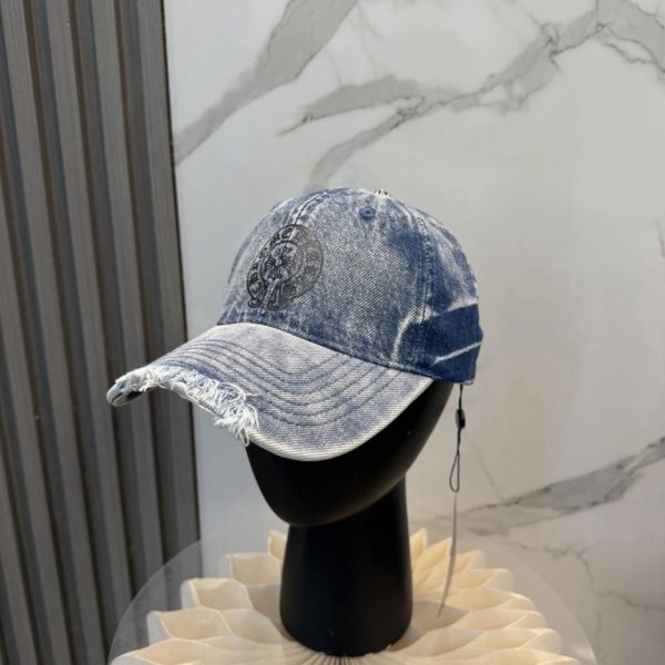 replica,repliche,fake,1:1,earrings,bracelet,ring,jewelry Nuovo cappellino da baseball Chrome Hearts in denim lavato di alta qualità (58OZ84)