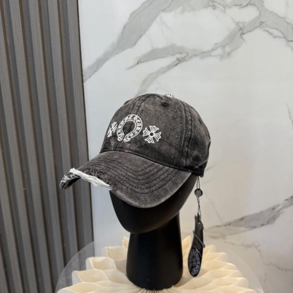 replica,repliche,fake,1:1,earrings,bracelet,ring,jewelry Nuovo cappellino da baseball Chrome Hearts in denim lavato di alta qualità (7XZF3K)