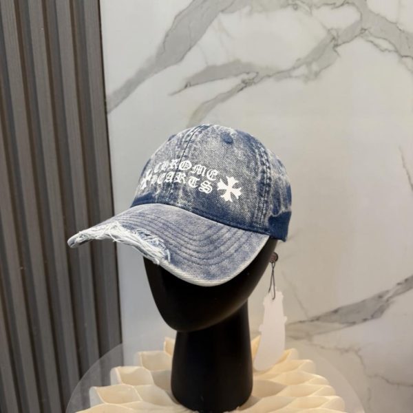 replica,repliche,fake,1:1,earrings,bracelet,ring,jewelry Nuovo cappellino da baseball Chrome Hearts in denim lavato di alta qualità (GDM1HQ)
