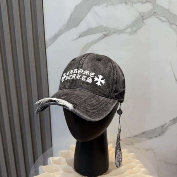 replica,repliche,fake,1:1,earrings,bracelet,ring,jewelry Nuovo cappellino da baseball Chrome Hearts in denim lavato di alta qualità (O3NBKQ)