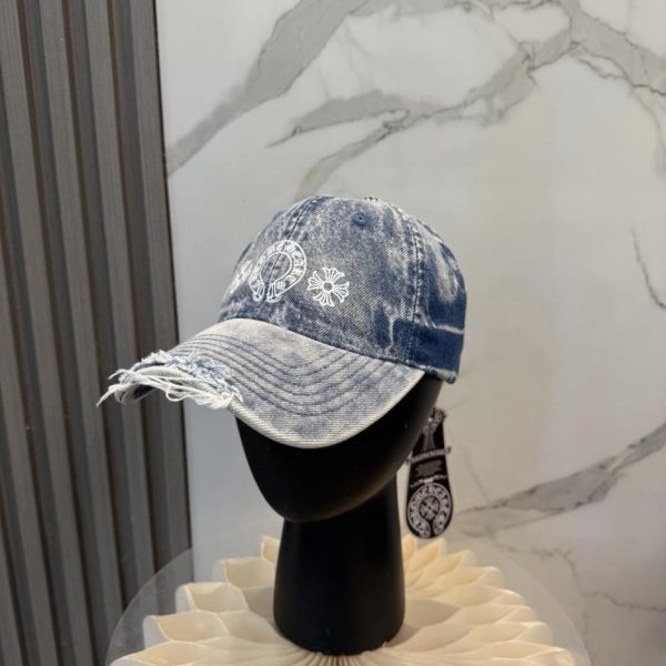 replica,repliche,fake,1:1,earrings,bracelet,ring,jewelry Nuovo cappellino da baseball Chrome Hearts in denim lavato di alta qualità (QK5T9W)