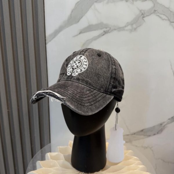 replica,repliche,fake,1:1,earrings,bracelet,ring,jewelry Nuovo cappellino da baseball Chrome Hearts in denim lavato di alta qualità (YA1V65)