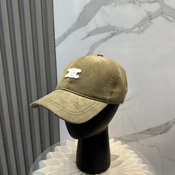 replica,repliche,fake,1:1,earrings,bracelet,ring,jewelry Cappellino da baseball in velluto a coste con ricamo Arco di Trionfo, edizione limitata Autunno/Inverno Celine (6A0TL5)