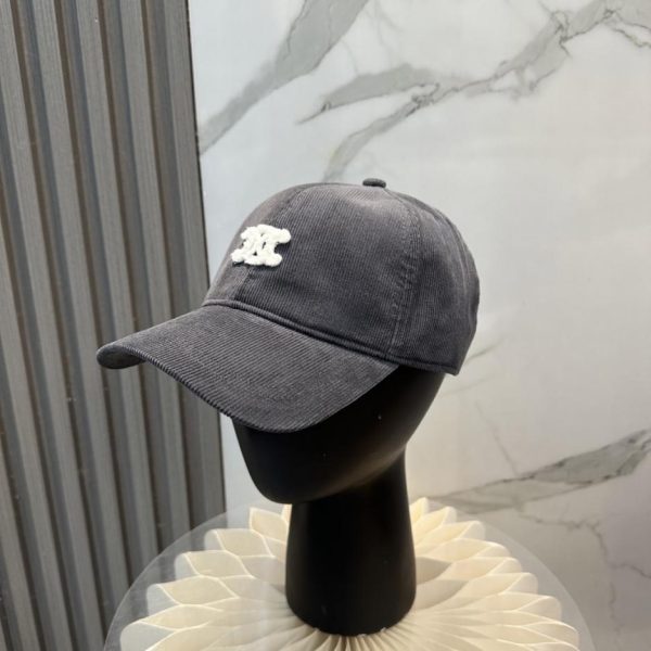 replica,repliche,fake,1:1,earrings,bracelet,ring,jewelry Cappellino da baseball in velluto a coste con ricamo Arco di Trionfo, edizione limitata Autunno/Inverno Celine (7MWUN1)