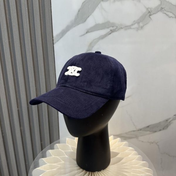 replica,repliche,fake,1:1,earrings,bracelet,ring,jewelry Cappellino da baseball in velluto a coste con ricamo Arco di Trionfo, edizione limitata Autunno/Inverno Celine (DEZ7NO)