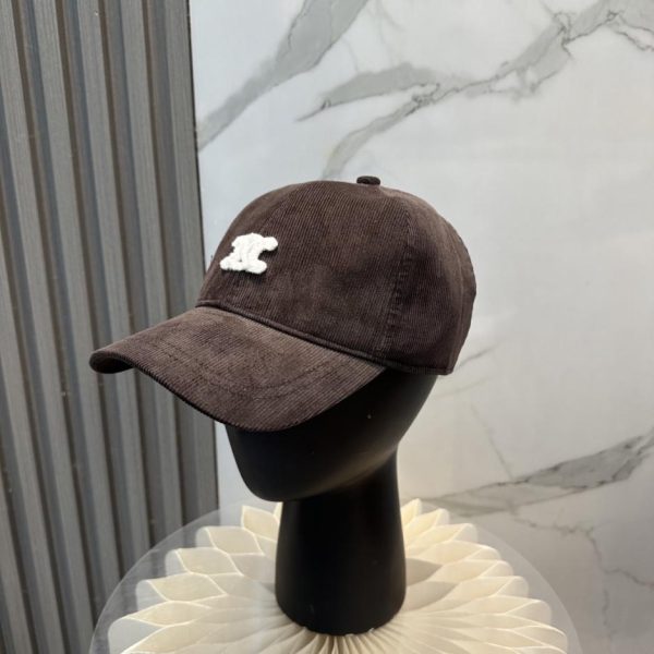 replica,repliche,fake,1:1,earrings,bracelet,ring,jewelry Cappellino da baseball in velluto a coste con ricamo Arco di Trionfo, edizione limitata Autunno/Inverno Celine (ECRSE2)