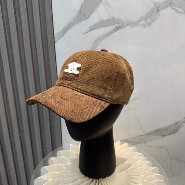 replica,repliche,fake,1:1,earrings,bracelet,ring,jewelry Cappellino da baseball in velluto a coste con ricamo Arco di Trionfo, edizione limitata Autunno/Inverno Celine (MK327S)