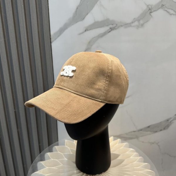 replica,repliche,fake,1:1,earrings,bracelet,ring,jewelry Cappellino da baseball in velluto a coste con ricamo Arco di Trionfo, edizione limitata Autunno/Inverno Celine (RN233X)