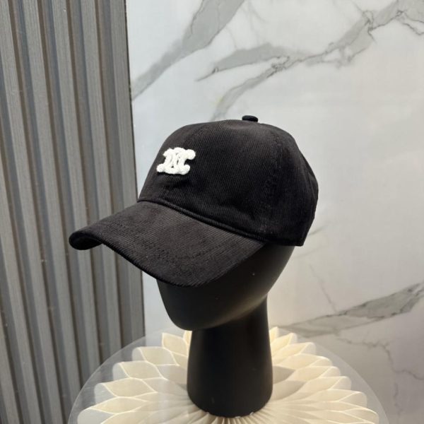 replica,repliche,fake,1:1,earrings,bracelet,ring,jewelry Cappellino da baseball in velluto a coste con ricamo Arco di Trionfo, edizione limitata Autunno/Inverno Celine (WAKCUO)