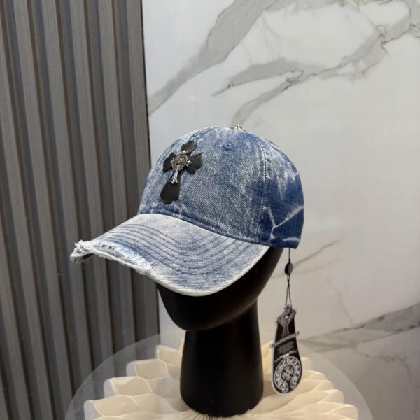replica,repliche,fake,1:1,earrings,bracelet,ring,jewelry Nuovo cappellino da baseball Chrome Hearts in denim lavato di alta qualità (ERB7KM)