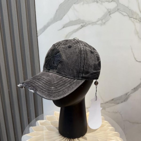 replica,repliche,fake,1:1,earrings,bracelet,ring,jewelry Nuovo cappellino da baseball Chrome Hearts in denim lavato di alta qualità (FHV41S)