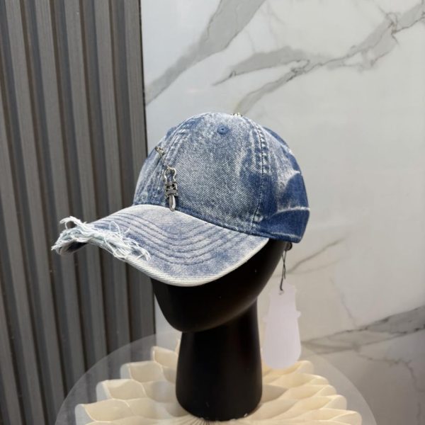 replica,repliche,fake,1:1,earrings,bracelet,ring,jewelry Nuovo cappellino da baseball Chrome Hearts in denim lavato di alta qualità (6QZWTL)