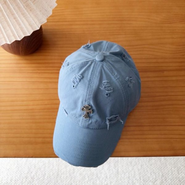 replica,repliche,fake,1:1,earrings,bracelet,ring,jewelry Cappellino da baseball Chrome Hearts stile coreano retrò effetto invecchiato e strappato, ideale per la primavera (6JKCY0)