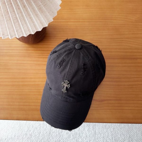 replica,repliche,fake,1:1,earrings,bracelet,ring,jewelry Cappellino da baseball Chrome Hearts stile coreano retrò effetto invecchiato e strappato, ideale per la primavera (BKKV7C)