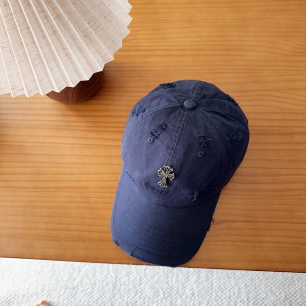 replica,repliche,fake,1:1,earrings,bracelet,ring,jewelry Cappellino da baseball Chrome Hearts stile coreano retrò effetto invecchiato e strappato, ideale per la primavera (N647LQ)
