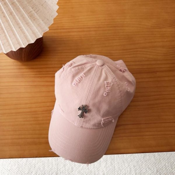 replica,repliche,fake,1:1,earrings,bracelet,ring,jewelry Cappellino da baseball Chrome Hearts stile coreano retrò effetto invecchiato e strappato, ideale per la primavera (OA9SVB)