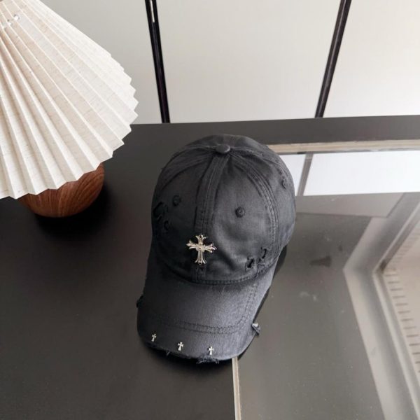 replica,repliche,fake,1:1,earrings,bracelet,ring,jewelry Cappellino da baseball Chrome Hearts stile coreano retrò effetto invecchiato e strappato, ideale per la primavera (YTR5F4)