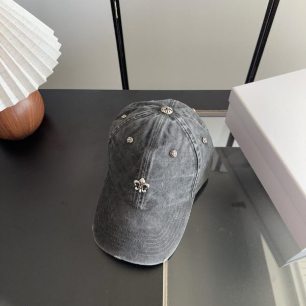 replica,repliche,fake,1:1,earrings,bracelet,ring,jewelry Cappellino da baseball Chrome Hearts stile coreano retrò effetto invecchiato e strappato, ideale per la primavera (0X24Z9)