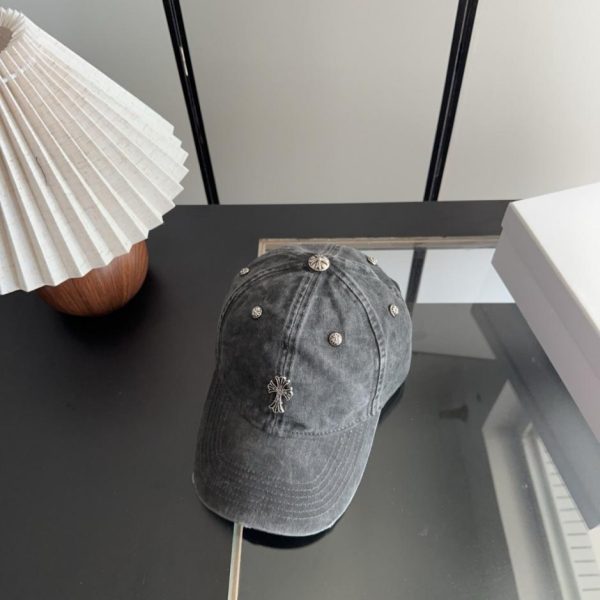 replica,repliche,fake,1:1,earrings,bracelet,ring,jewelry Cappellino da baseball Chrome Hearts stile coreano retrò effetto invecchiato e strappato, ideale per la primavera (6BA6L2)